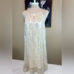 BCBGMaxAzria Cream Sleeveless Dress